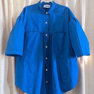 "hache" Blue Button down blouse top size 44